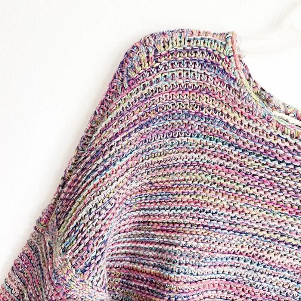 Easel Multicolor Space Dye Slouchy Loose Knit Oversized Sweater Small - Picture 5 of 10